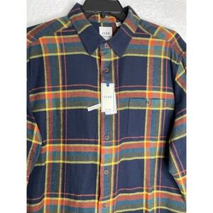 ROWM 2XT Portuguese Flannel Long Sleeve Button Up Navy 100% Cotton NWT's